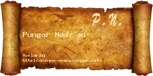 Pungor Noémi névjegykártya